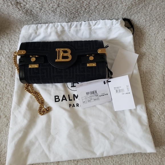 Balmain BBuzz 23 Monogram Jacquard Pouch-On-Chain - Picture 11 of 13